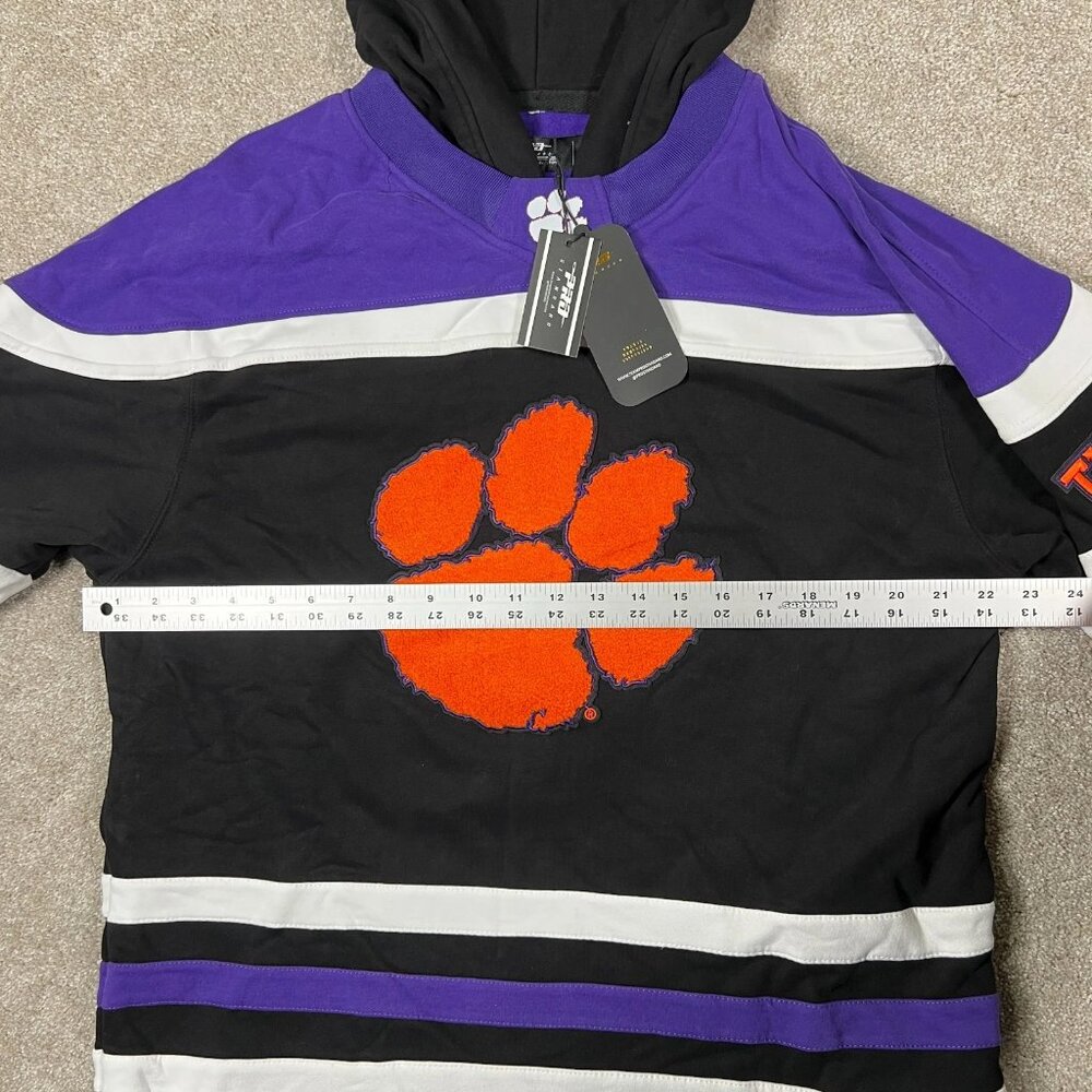 Pro Standard Mens Large Black Striped Clemson Tigers Football Hoodie NWT‎ - Picture 8 of 9